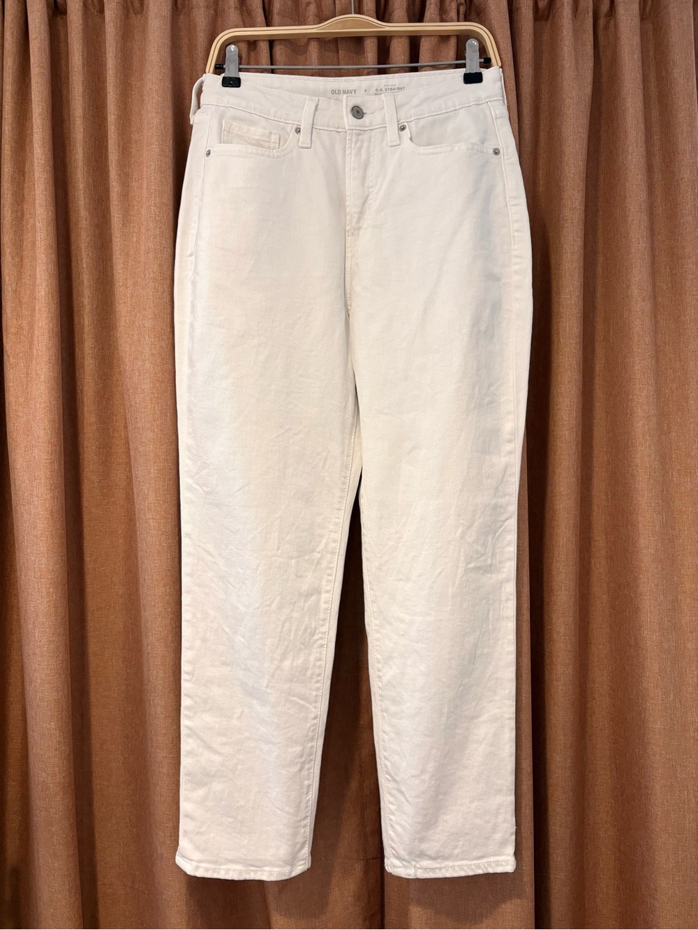Old Navy Women’s Straight Jeans, White, Size 6